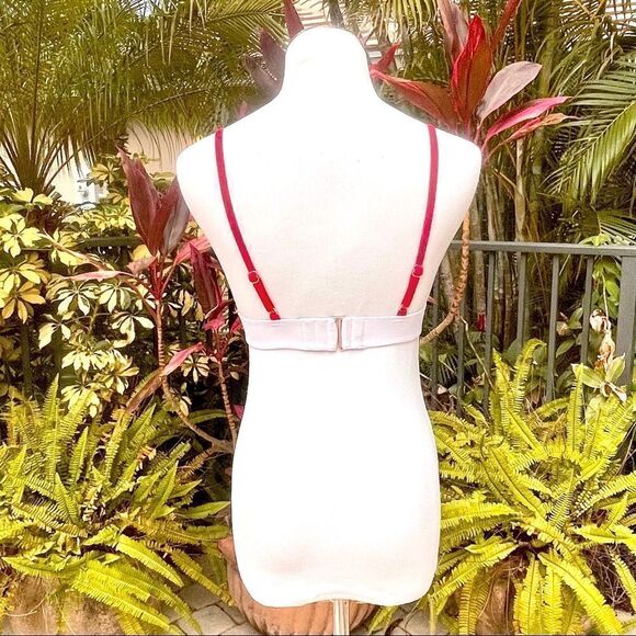 🍍3/$15🍍 Express Red Color Block Triangle Bikini Top - Picture 6 of 8